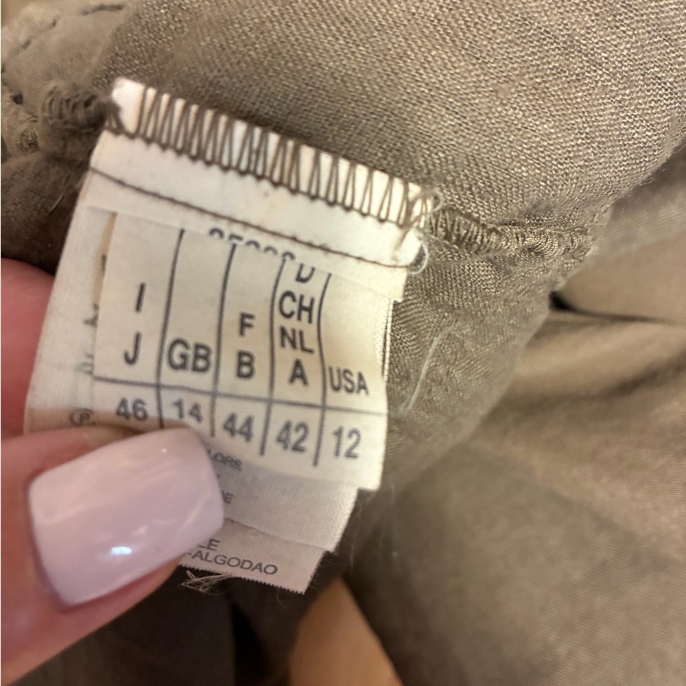 Vintage linen Made in Italy Cotton Utility Cargo Maxi Skirt Olive Green - Picture 4 of 15